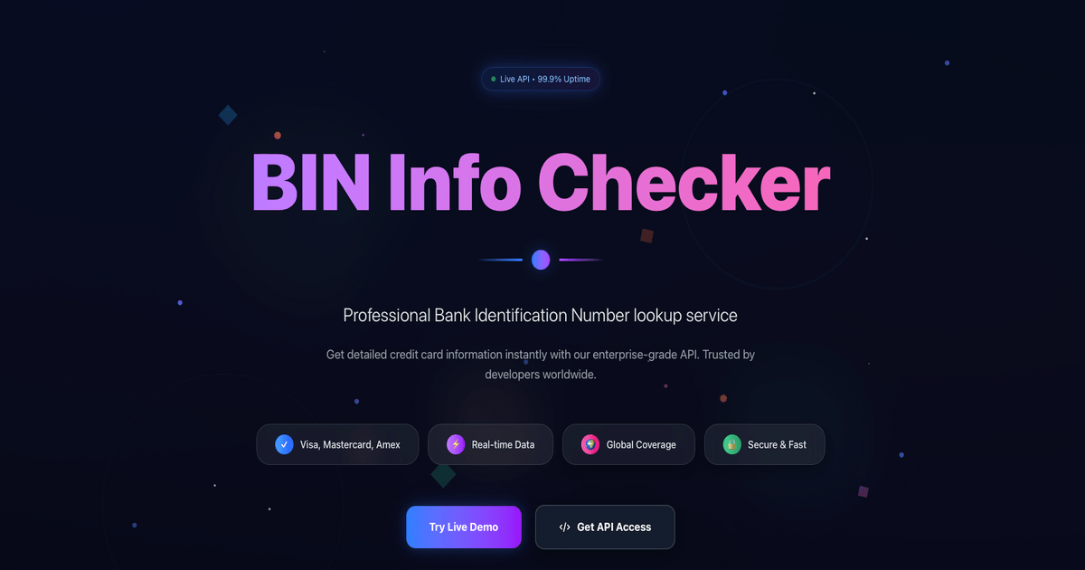 BIN Info Checker API